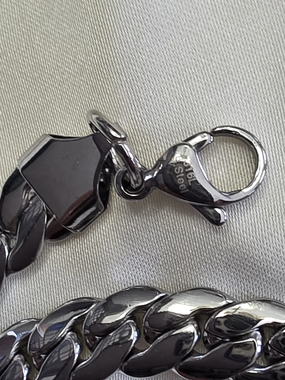 Stainless Steel Flat Curb Link Bracelet And Neck Chain